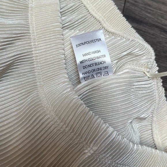 NWT flare stretchy accordion 70’s slinky ribbed wide leg beach boho pant L/XL - Picture 9 of 9